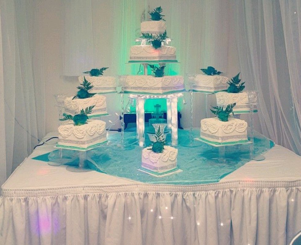 Multi-tier cake display with lighting